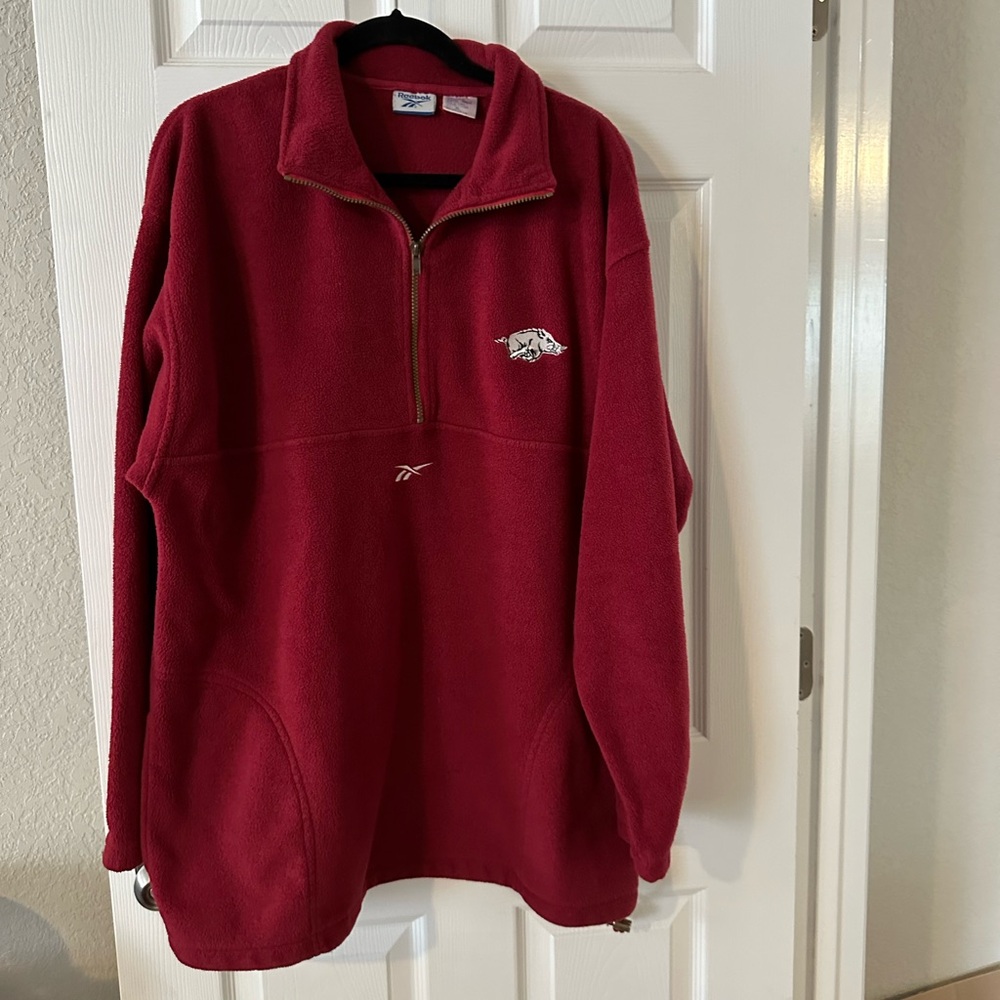 Arkansas fleece quarter zip pull over XL